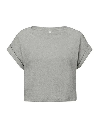 Dames T-shirt Organic Mantis Crop Top T M96 in Dames T-shirt Organic Mantis Crop Top T M96 - Heather Grey Melange