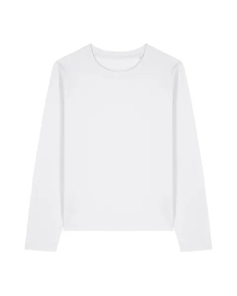 Dames T-shirt Stanley Stella Muser Long Sleeve in Wit