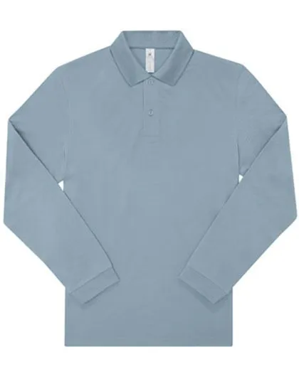 Heren polo B&C My Polo 210 Long Sleeve PU427 in Heren polo B&C My Polo 210 Long Sleeve PU427 Almalfi Blue