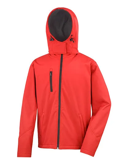 Heren Softshell Jas hoodie Result R230M in Heren Softshell Jas hoodie Result R230M red-black