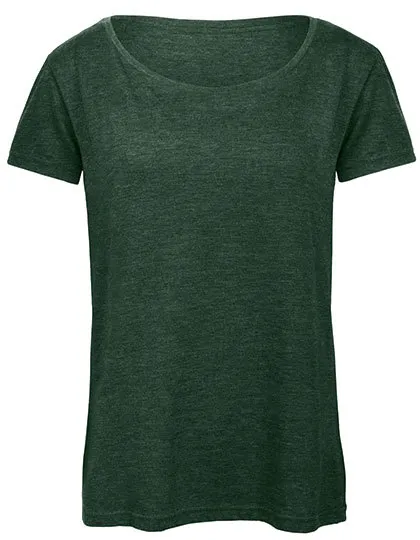 Dames T-shirt Triblend B&C TW056 in Dames T-shirt Triblend B&C TW056 - Heather Forest