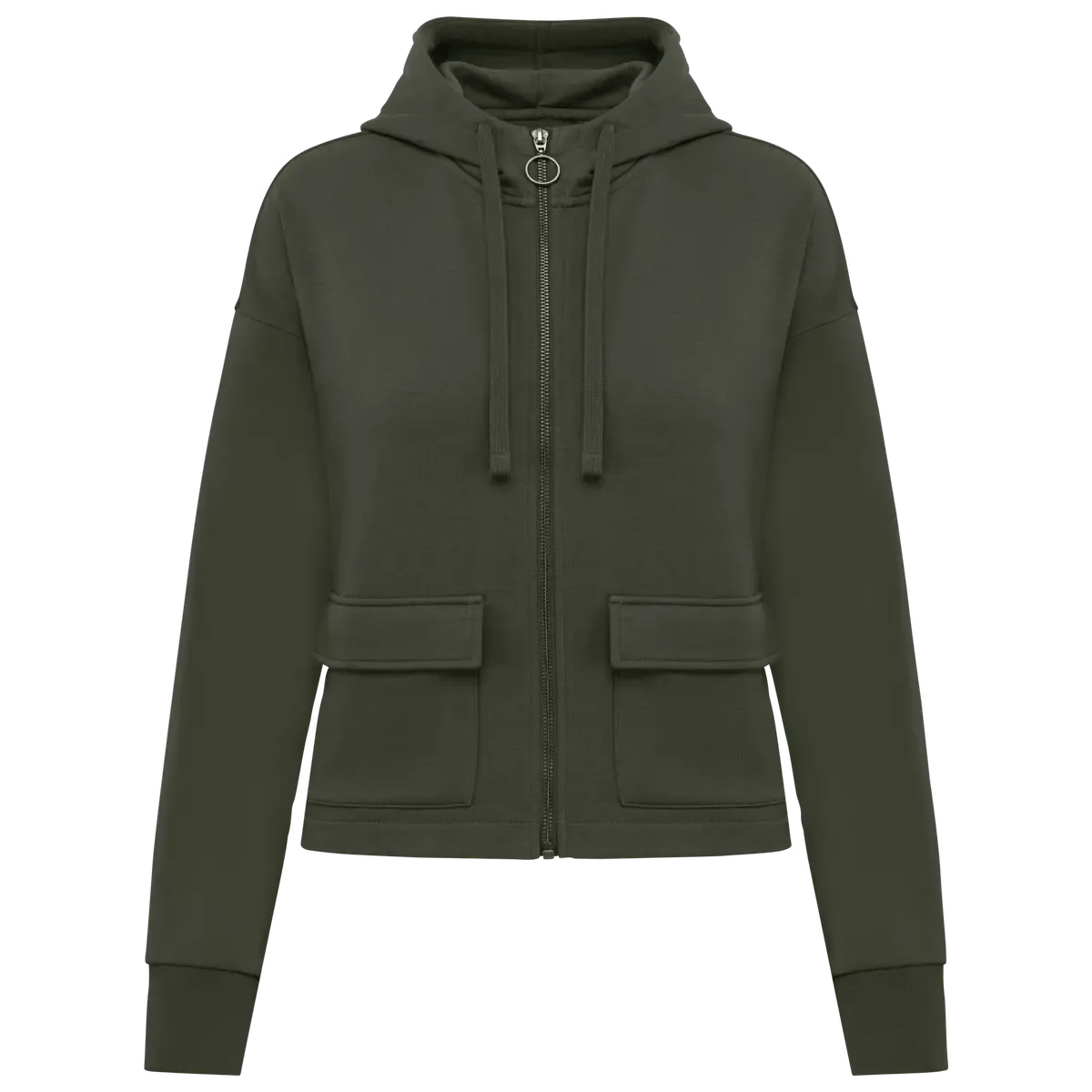 Dames Hoodie Full Zip Native Spirit Ecologisch NS409 in Dames Hoodie Full Zip Native Spirit Ecologisch NS409 - Organic Khaki