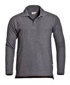 Heren Polo lange mouw Santino Matt in Graphite