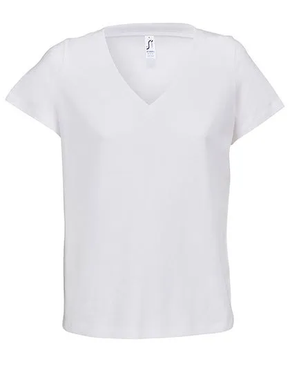 Dames T-Shirt Sols V-Neck Regent 04766 in Dames T-Shirt Sols V-Neck Regent 04766 - White