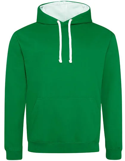 Heren Hoodie AWDis varsity JH003 in Heren Hoodie AWDis varsity JH003 - Kelly Green-Arctic White