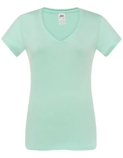 Dames T-shirt V hals JHK Sicilia TSULSCL in Dames T-shirt V hals JHK Sicilia TSULSCL - Mint Green