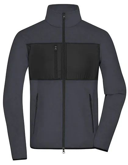 Heren Fleecevest James & Nicholson JN1312 in Heren Fleecevest James & Nicholson JN1312 carbon-zwart