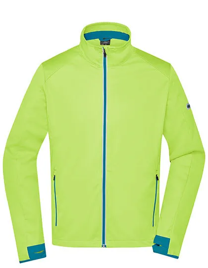 Heren Sport Softshell Jas Daiber JN1126 in Heren Sport Softshell Jas Daiber JN1126 Bright Yellow-Bright Blue