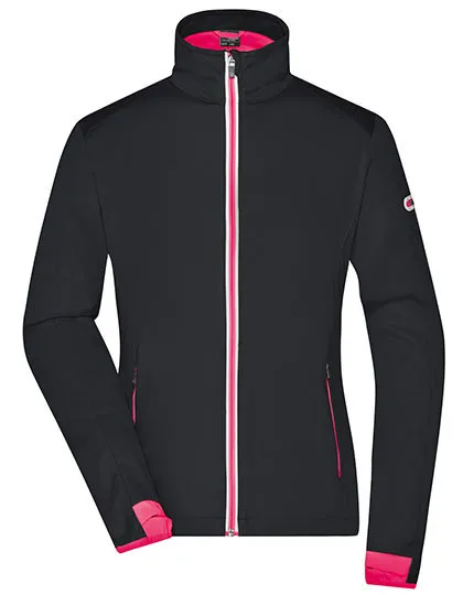 Dames Sport Softshell jas Daiber JN1125 in Dames Sport Softshell jas Daiber JN1125 Zwart-Licht Rood
