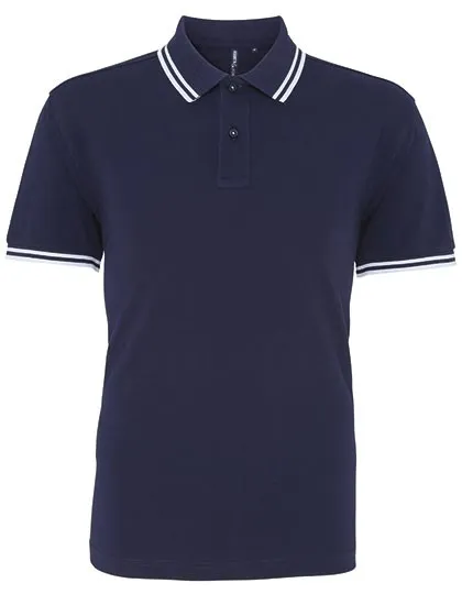 Heren Polo Asquith & Fox Classic Fit Tipped AQ011 in Heren Polo Asquith & Fox Classic Fit Tipped Navy-Wit