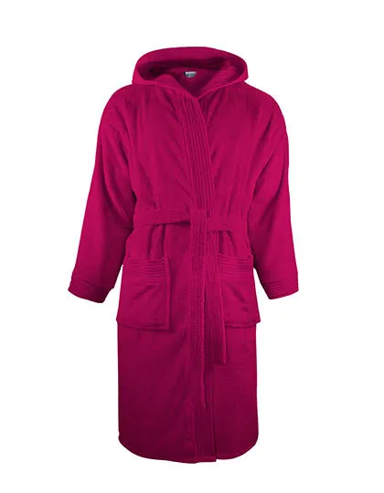 Badjas Hoodie The One Towelling T1-BH in Badjas Hoodie The One Towelling T1-BH Magenta
