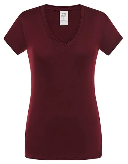 Dames T-shirt V hals JHK Sicilia TSULSCL in Dames T-shirt V hals JHK Sicilia TSULSCL - Cardinal
