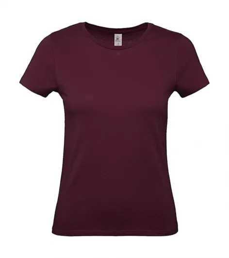 Dames T-shirt B&C E150 TW02T in Dames T-shirt B&C E150 TW02T Burgundy
