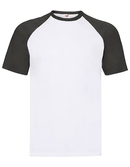 Baseball T-shirt Fruit of the Loom 61-026-0 in Baseball T-shirt Fruit of the Loom 61-026-0 - White/Black