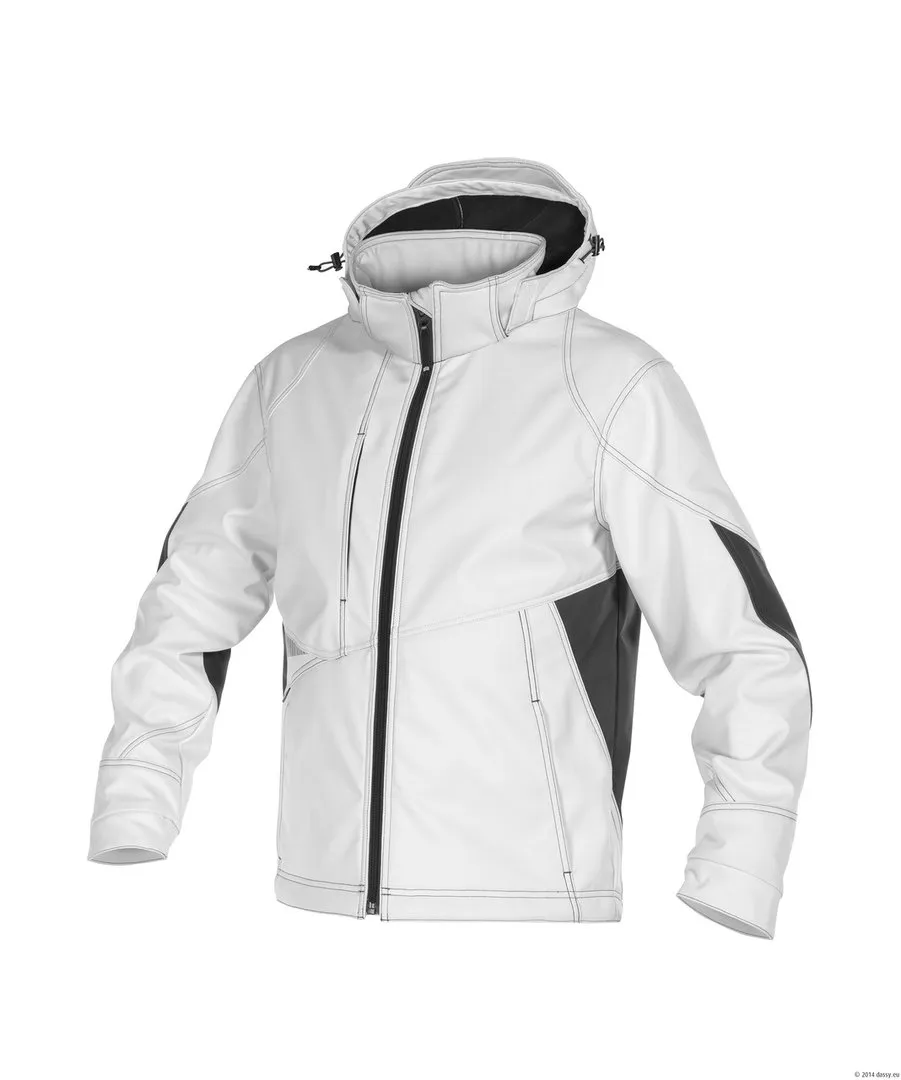 DASSY Softshell Jas Gravity in DASSY Softshell Jas Gravity WIT-ANTRACIET GRIJS