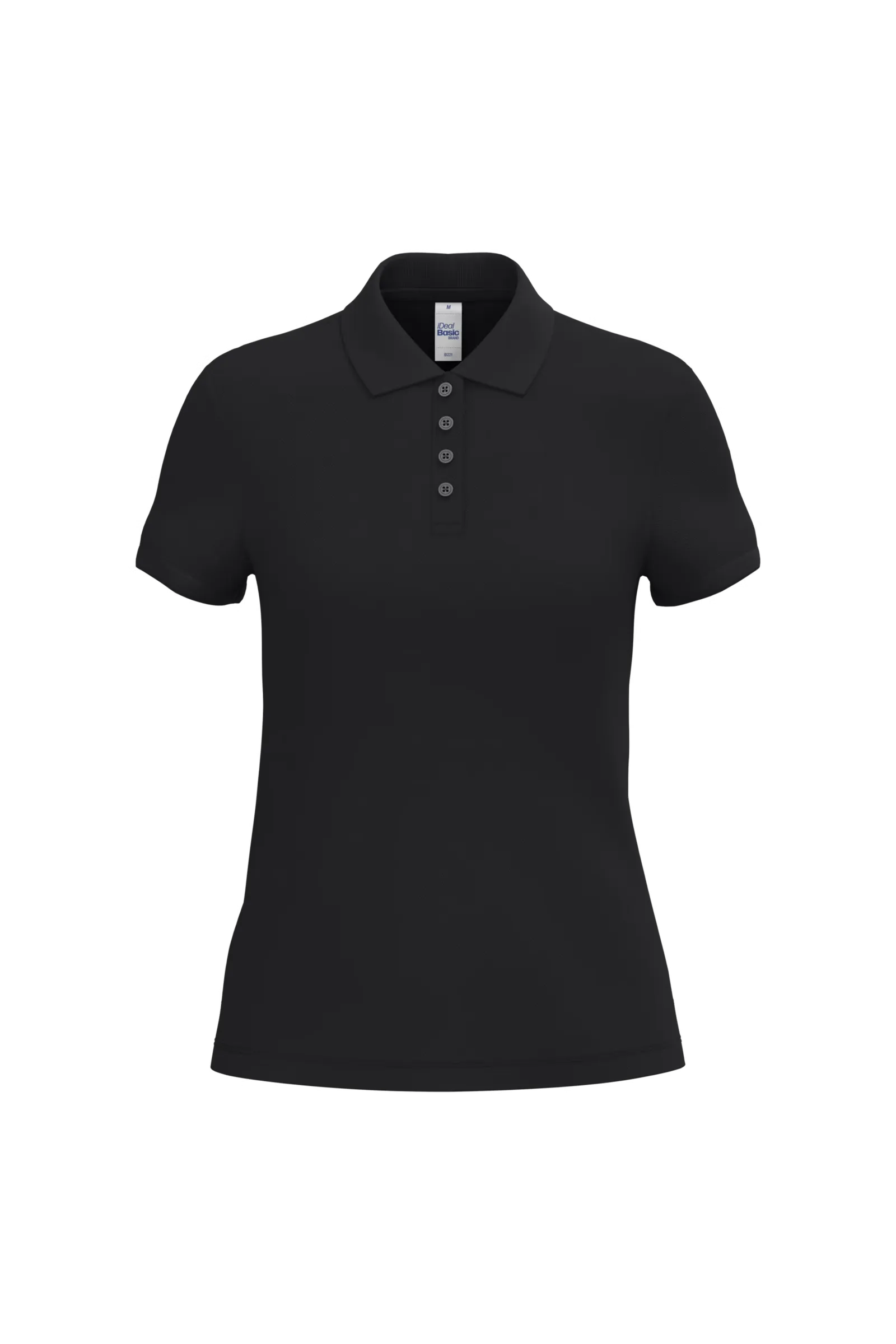 Dames Polo iDeal Basic Brand in Dames Polo iDeal Basic Brand Zwart