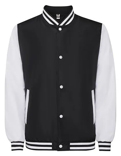 Baseball Jacket Roly California Varsity CQ6440 in Baseball Jacket Roly California Varsity CQ6440 - Black02-White01