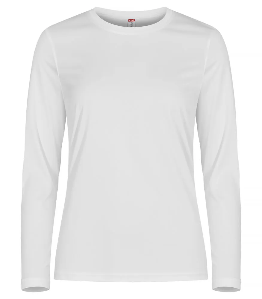 Dames T-shirt Lange Mouw Clique Basic 029041 in Dames T-shirt Lange Mouw Clique Basic 029041 - Wit