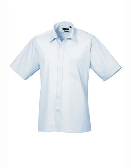 Overhemd korte mouw Popeline premier PR202 in overhemd korte mouw Popeline premier PR202 Light Blue