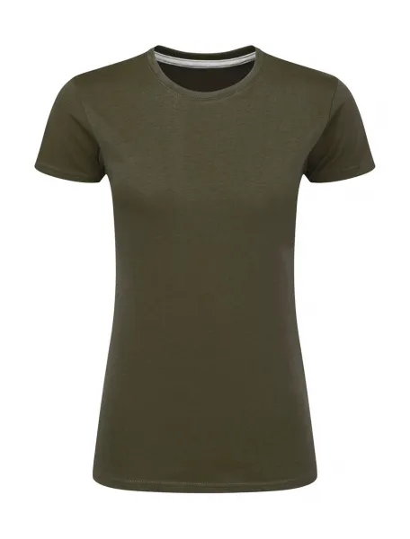 Dames T-shirt SG Perfect Print Tagless Tee SGTee F in Dames T-shirt SG Perfect Print Tagless Tee SGTee F - Military Green