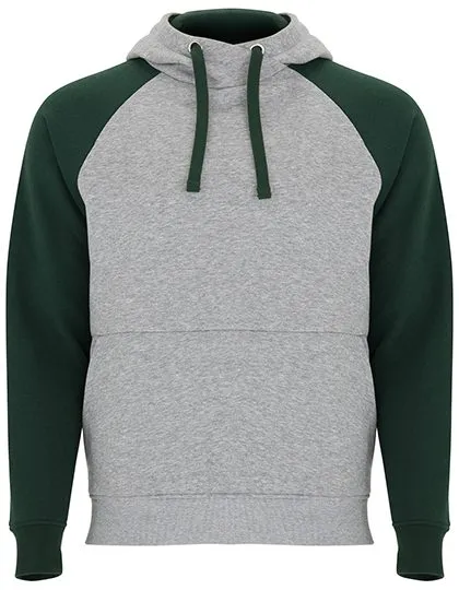 Baseball Hooded Sweater Roly Badet SU1058  in Baseball Hooded Sweater Roly Badet SU1058 Heather Grey-Bottle green