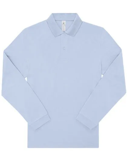 Heren Polo B&C My Polo 180 Long Sleeve in Heren Polo B&C My Polo 180 Long Sleeve Blush Blue