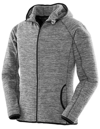 Dames Hoodie Fleece Vest Spiro S245F in Dames Hoodie Fleece Vest Spiro S245F Marl Grey-Zwart