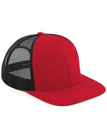 Cap 6 Panel Trucker Beechfield B664 in Flatcap 6 Panel Trucker Beechfield B664 Classic Red-Zwart