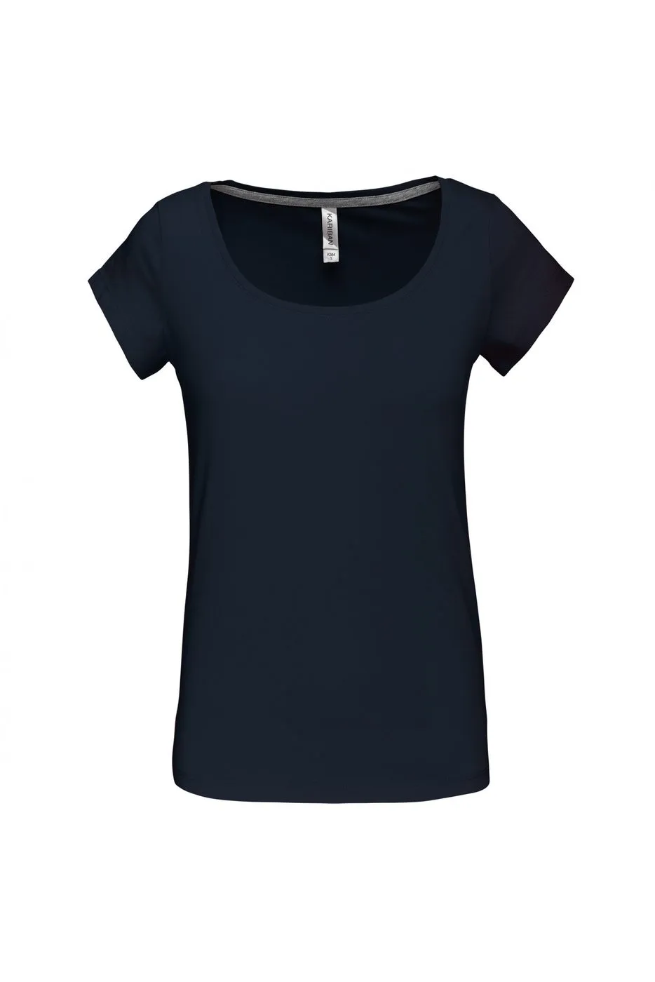 Dames T-shirt Boothals Kariban K384 in BLACK
