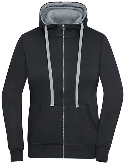 Dames Hooded Sweaters Lifestyle Daiber JN962 in Dames Hooded Sweaters Lifestyle Daiber JN962 - Black-Grey heather