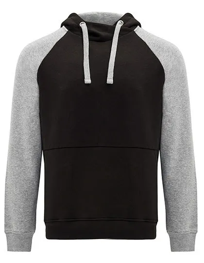 Baseball Hooded Sweater Roly Badet SU1058  in Baseball Hooded Sweater Roly Badet SU1058 Zwart-Heather Grey