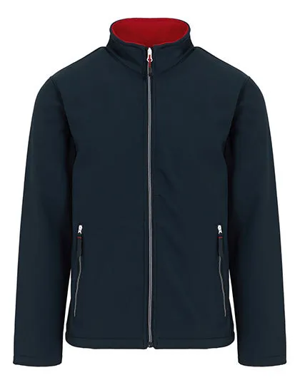 Heren Softshell Jas Regatta Ascender TRA762 in Heren Softshell Jas Regatta Ascender TRA762 Navy-Classic Red