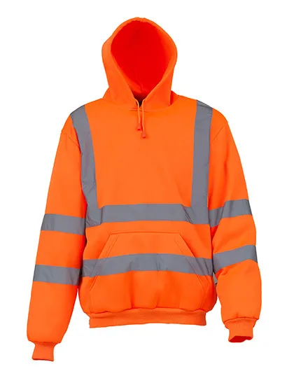 Hooded Sweater met Capuchon High Visibilty HVK05 in Hooded Sweater met Capuchon High Visibilty HVK05 Hi Vis Orange