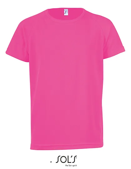 Kinder Sportshirt Raglan Sols 01166 in Kinder Sportshirt Raglan Sols 01166 - Neon Pink