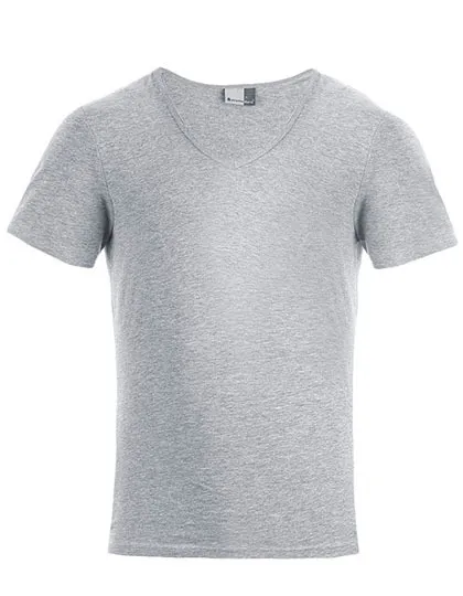Heren T-shirt V Hals Slim Fit Promodoro 3082 in Sport Grijs
