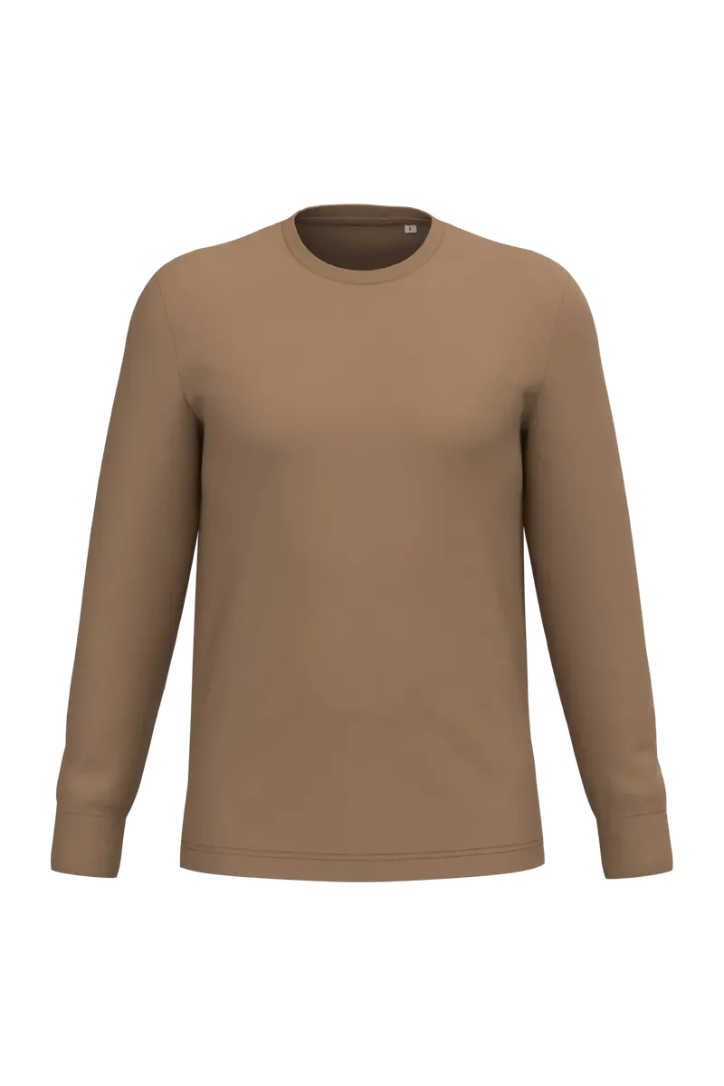 T-shirt Native Spirit Ecologisch uniseks lange mouwen NS333 in T-shirt Native Spirit Ecologisch uniseks lange mouwen NS333 - Dark Camel