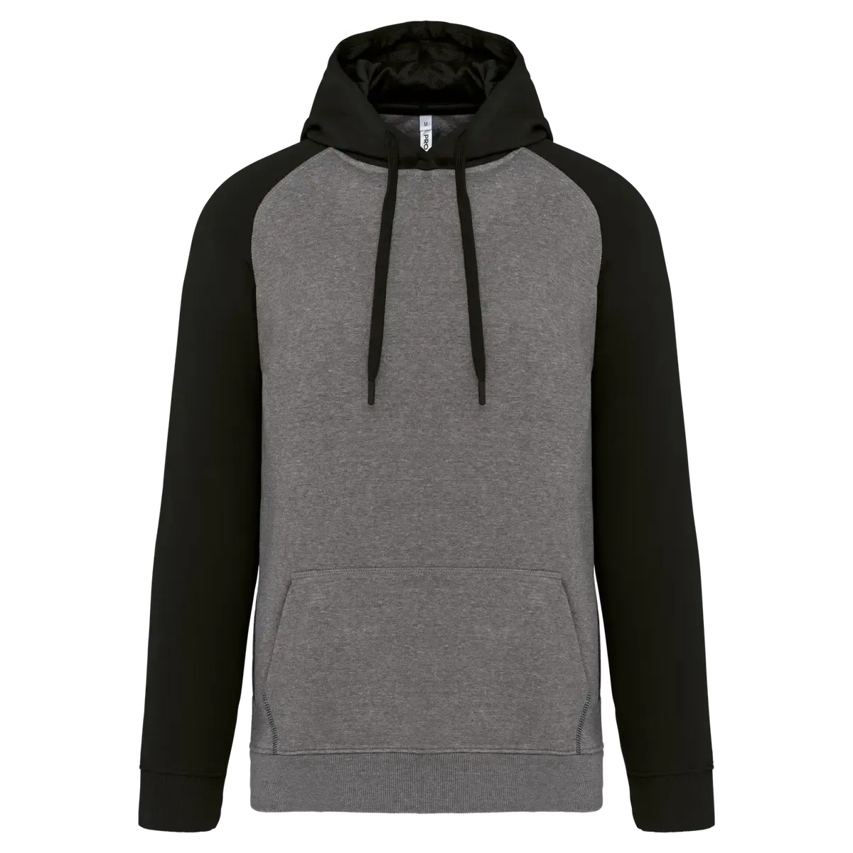 Baseball Hooded Sweater PROACT PA369 in Baseball Hooded Sweater PROACT PA369 Grey Heather-Zwart