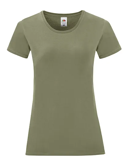Dames T-shirt Iconic Fruit of the Loom 61-432-0 in Dames T-shirt Iconic Fruit of the Loom 61-432-0 - Classic Olive
