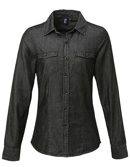 Horeca Dames Blouse Jeans Premier PR322 productfoto