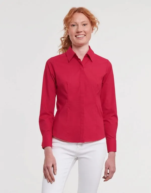 Dames blouse Poplin Russell 942F lange mouw