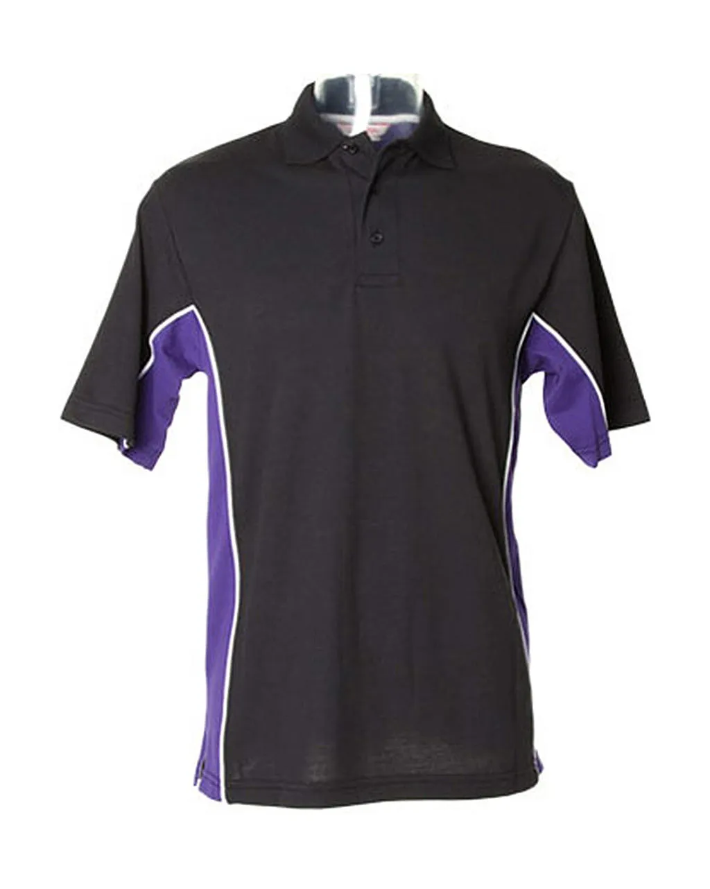 Heren Poloshirt Track Kustom Kit KK475 in Heren Poloshirt Track Kustom Kit KK475 zwart-paars-wit