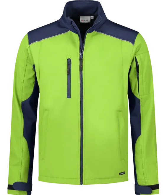 Heren Softshell Jas Santino Tour in Heren Softshell Jas Santino Tour lime-real navy