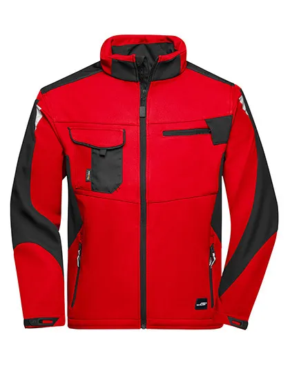 Heren Werk Softshell Jas Daiber JN844 in Heren Werk Softshell Jas Daiber JN844 Rood-Zwart