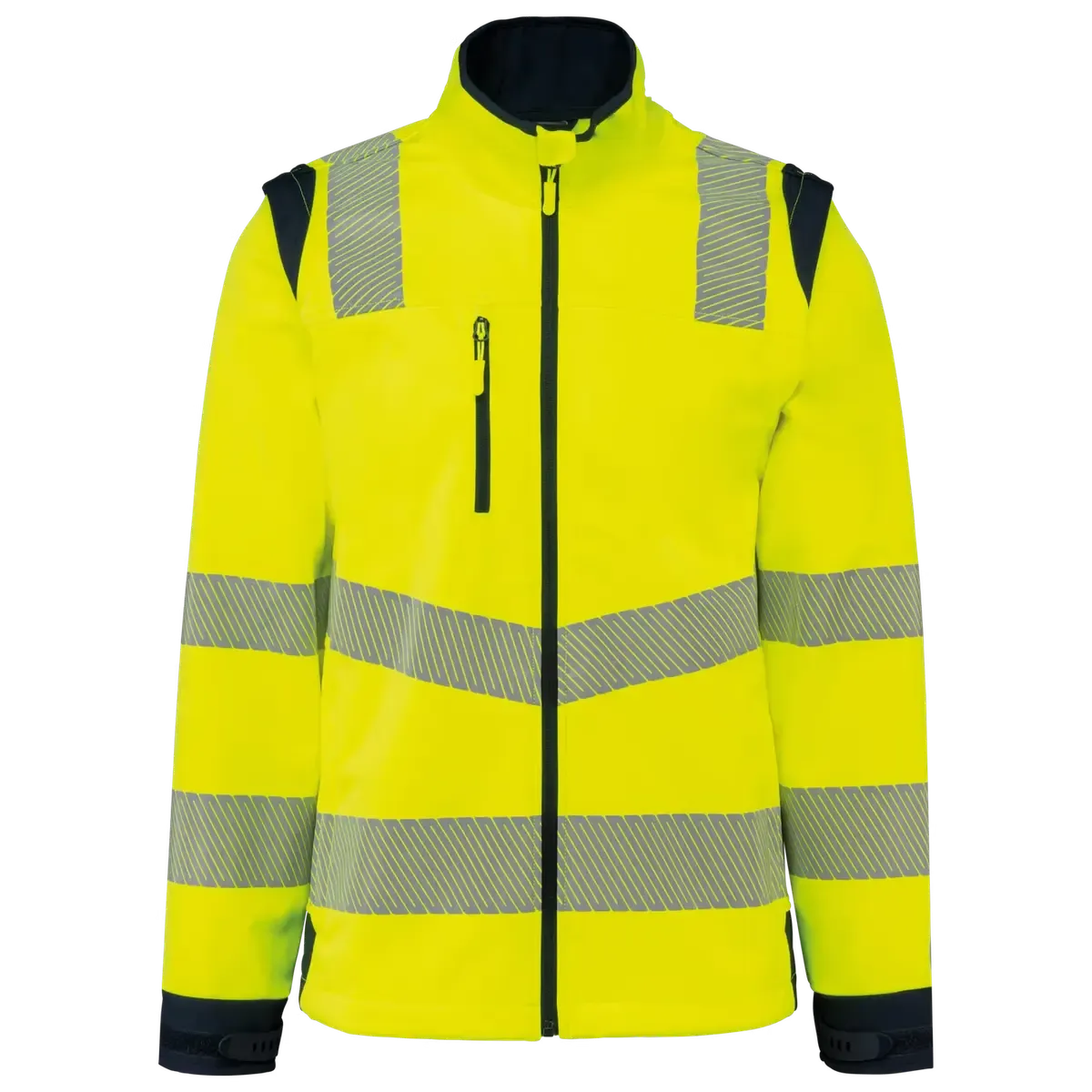 Werkjas Softshell WK afneembare mouwen WK460 in Werkjas Softshell WK afneembare mouwen WK460 High Visibility Geel-Navy