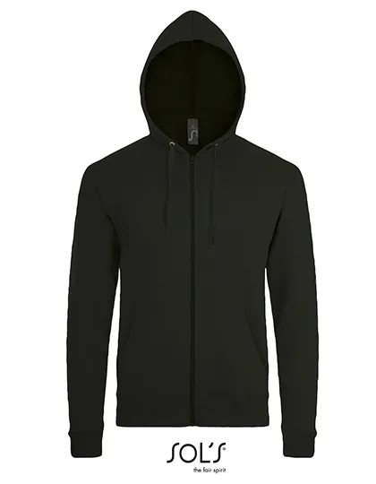 Heren hooded Sweater Sols Zip Stone 01714 in Heren hooded Sweater Sols Zip Stone 01714 Zwart