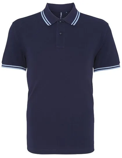Heren Polo Asquith & Fox Classic Fit Tipped AQ011 in Heren Polo Asquith & Fox Classic Fit Tipped Navy-Cornflower