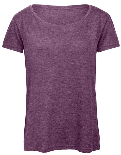 Dames T-shirt Triblend B&C TW056 in Dames T-shirt Triblend B&C TW056 - Heather Purple