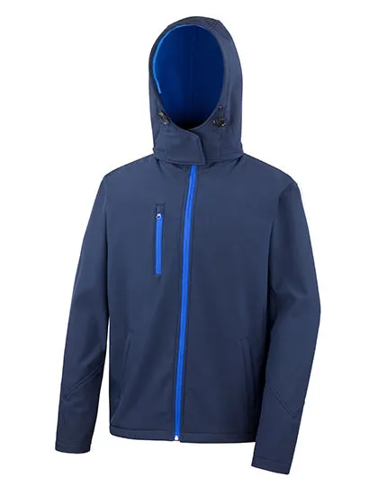 Heren Softshell Jas hoodie Result R230M in Heren Softshell Jas hoodie Result R230M navy-royal