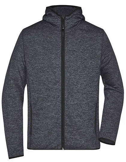 Fleece Vest Daiber Hooded JN589 in Fleece Vest Daiber Hooded JN589 dark melange-zwart