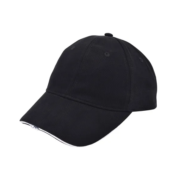 Cap 6 panel Heavy Brushed with Lights AR1190 in Cap 6 panel Heavy Brushed with Lights AR1190 Zwart-Wit